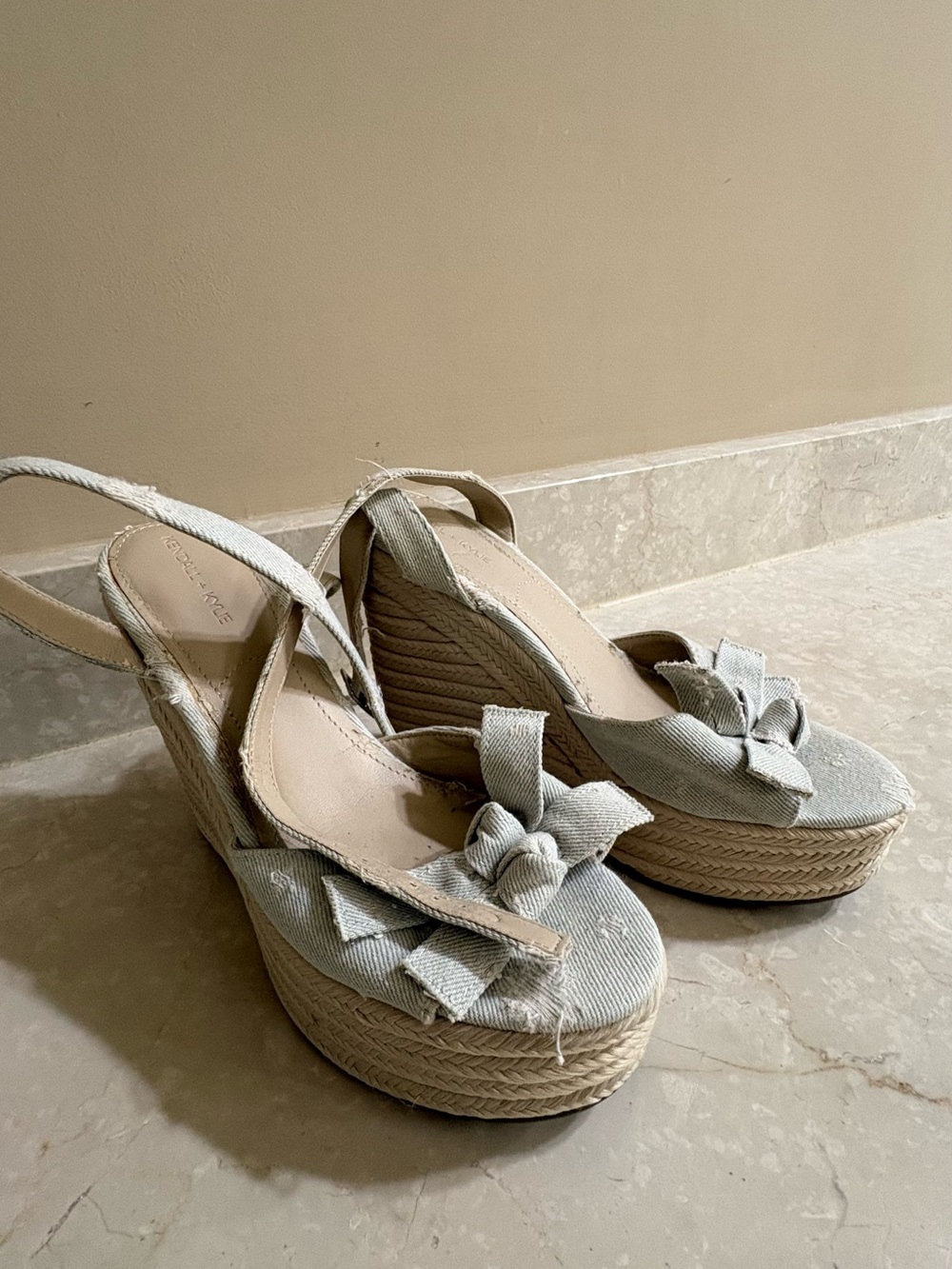 Kendall and Kylie Distressed Wedges, Worn Once - Picture 2 of 9
